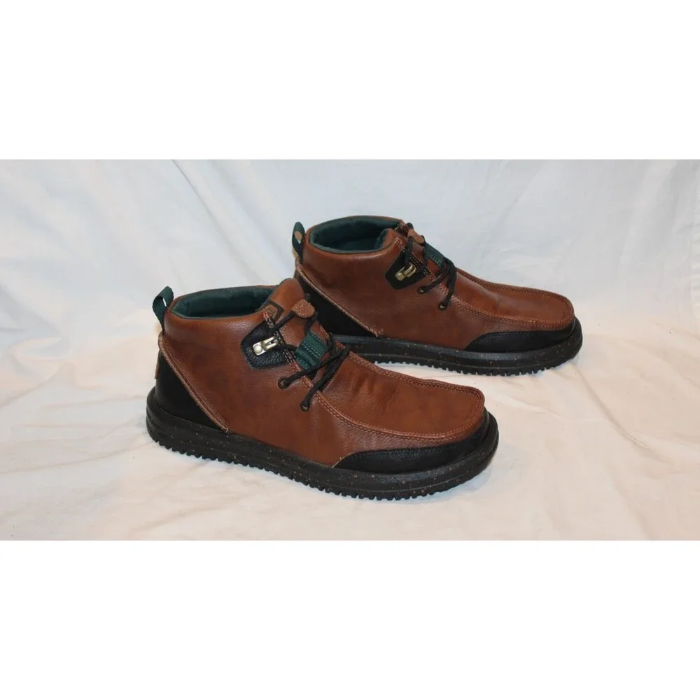 Hey Dude Men's Bradley Classic Chukka Style Boots Size 9 Brown Black Shoes